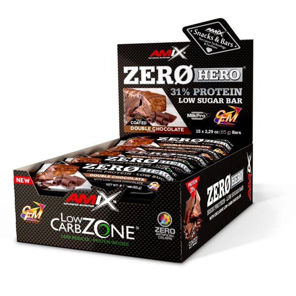 Zero Hero 31% Protein Bar 16x65g Double Chocolate